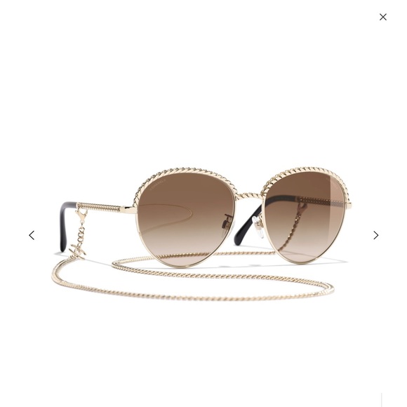 Chanel Pantos CH4242 Light Gold / Brown Gradient Lens W/ Chain. - Picture 1 of 6